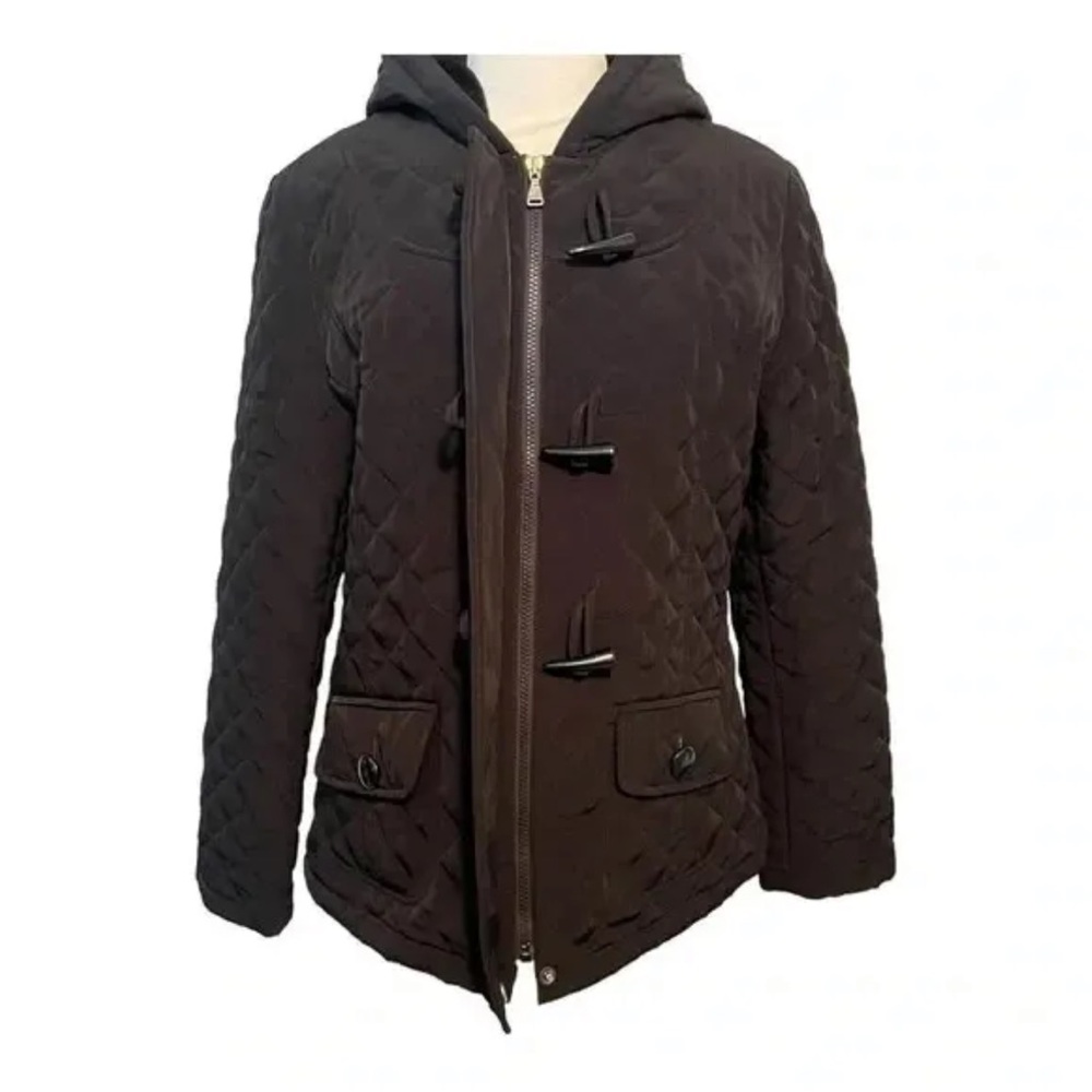 Esprit Jacket hooded Quilted toggle-button zip Women's black M